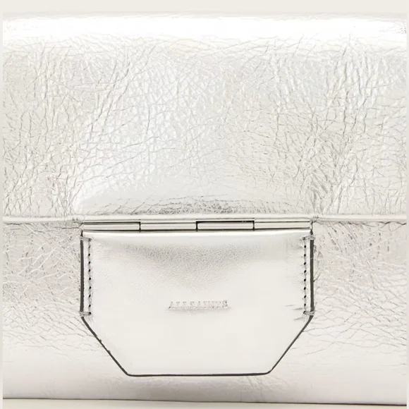 NWT AllSaints Jupiter Metallic Leather Crossbody Bag - Picture 9 of 14